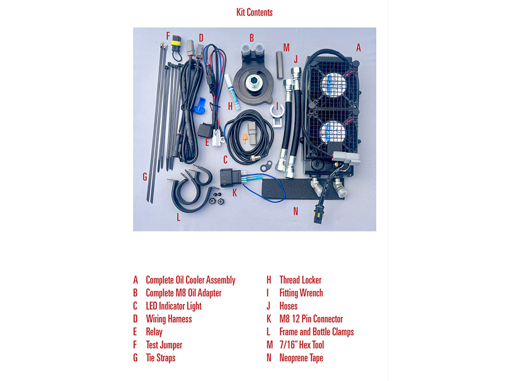 Fan Assisted Side Mount Oil Cooler Kit - Gloss Black. Fits CVO Touring 2023up, Street Glide & Road Glide 2024up, Touring 2025up
