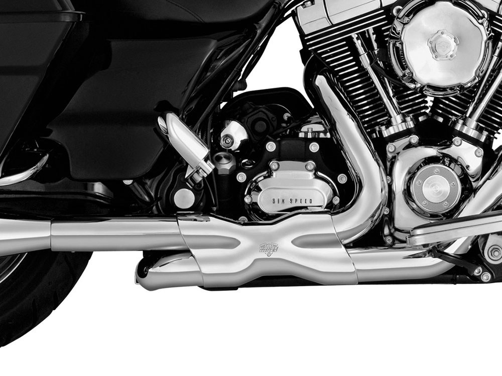 Power Duals Right Side Tuck & Under Headers - Chrome. Fits Touring 2009-2016 