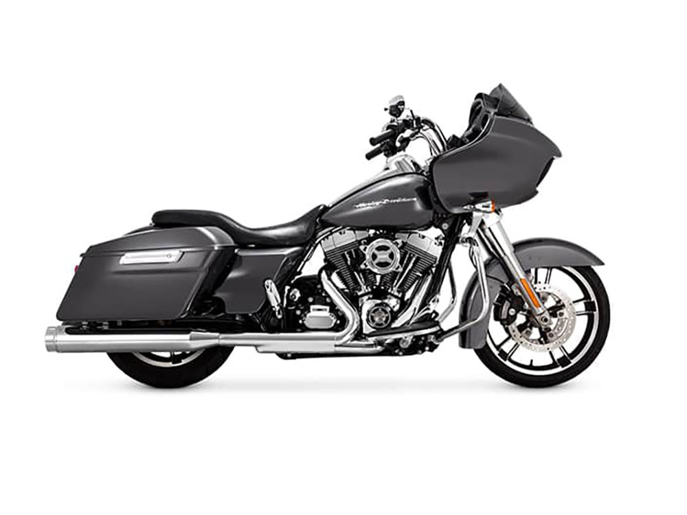 4.5in. Torquer 450 Slip-On Mufflers – Chrome with Chrome End Caps. Fits Touring 1995-2016