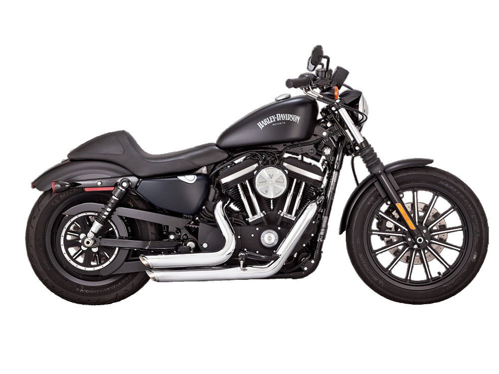 Shortshots Staggered Exhaust – Chrome. Fits Sportster 2004-2013