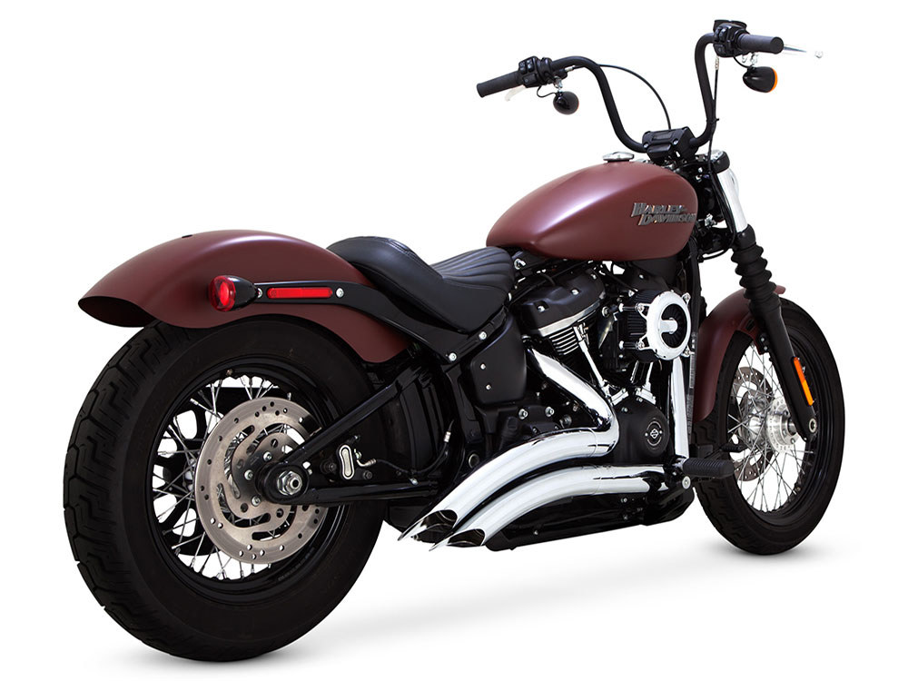 Big Radius Exhaust - Chrome. Fits Softail 2018up Non-240 Tyre Models 