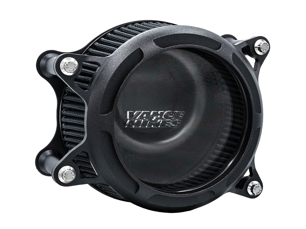VO2 Insight Air Cleaner Kit - Wrinkle Black. Fits Softail 2000-2015, Dyna 1999-2017, Touring 1999-2007 with CV Carb or Cable Operated Delphi EFI