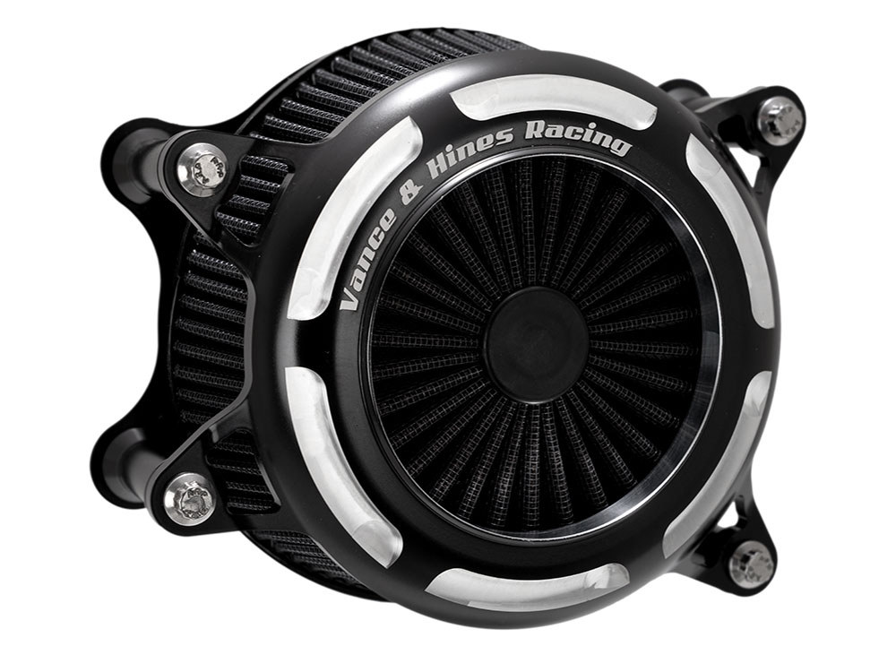 VO2 Onyx Air Cleaner Kit - Black Contrast Cut. Fits Touring 2017-2024 & Softail 2018-2024