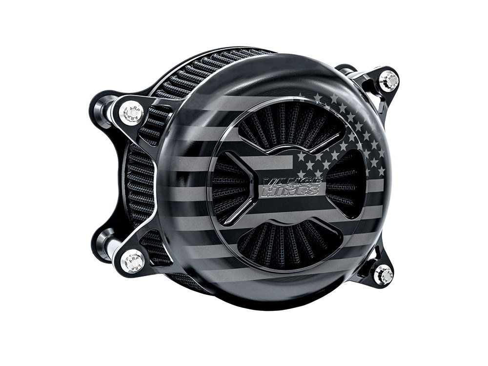 VO2 America Air Cleaner Kit - Black. Fits Softail 2000-2015, Dyna 1999-2017, Touring 1999-2007 with CV Carb or Cable Operated Delphi EFI