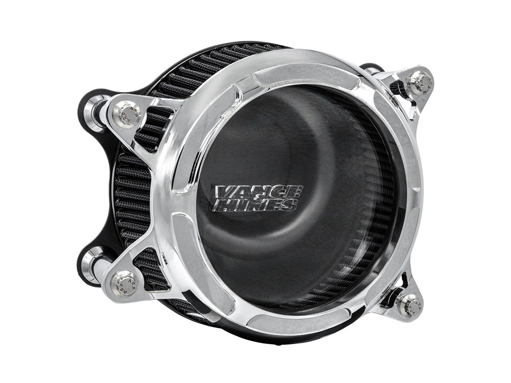 VO2 Insight Air Cleaner Kit - Chrome. Fits Softail 2000-2015, Dyna 1999-2017, Touring 1999-2007 with CV Carb or Cable Operated Delphi EFI