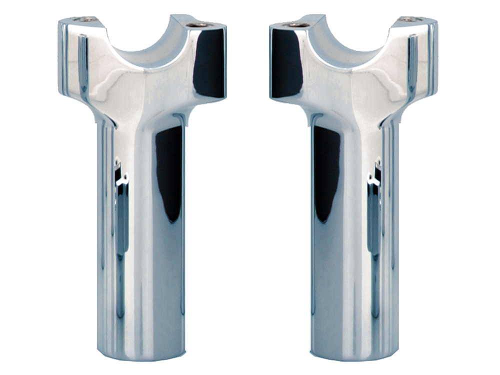 4-1/2in. Tall Risers with 1-1/4in. Thick Base – Chrome. Fits 1in. Handlebar.