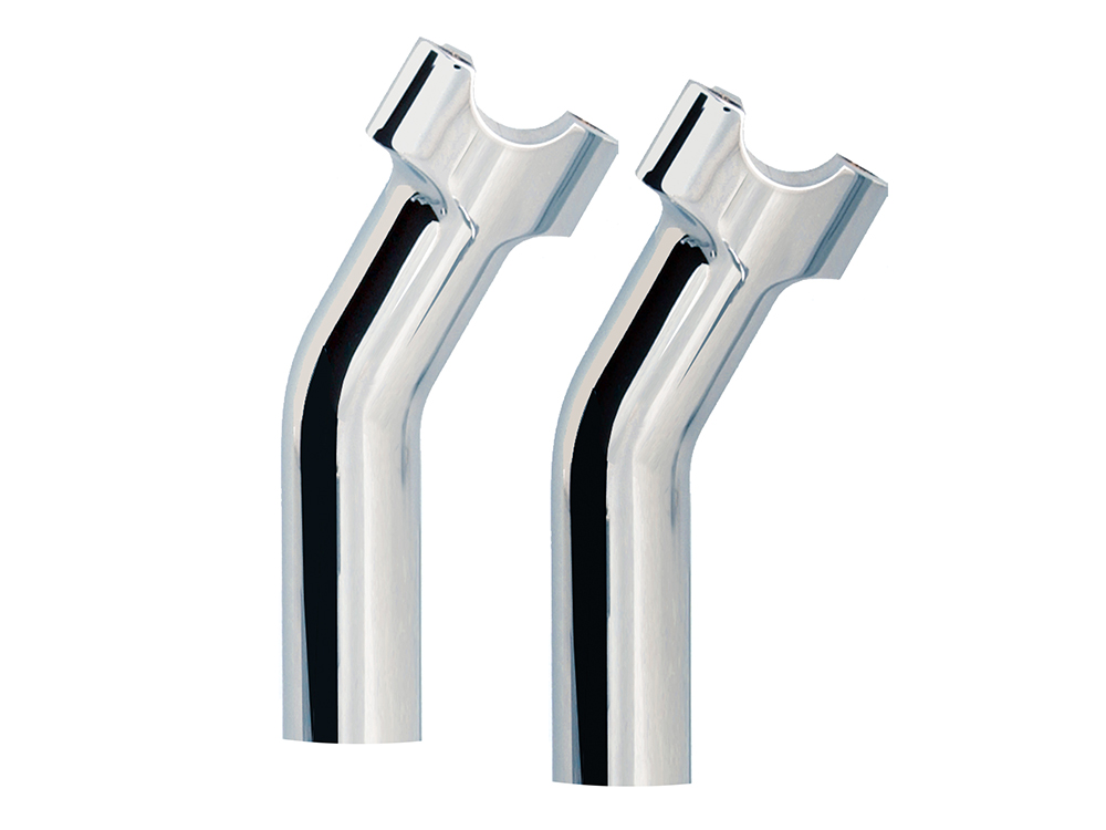5-1/2in. Pullback Risers with 1-1/4in. Thick Base – Chrome. Fits 1in. Handlebar.
