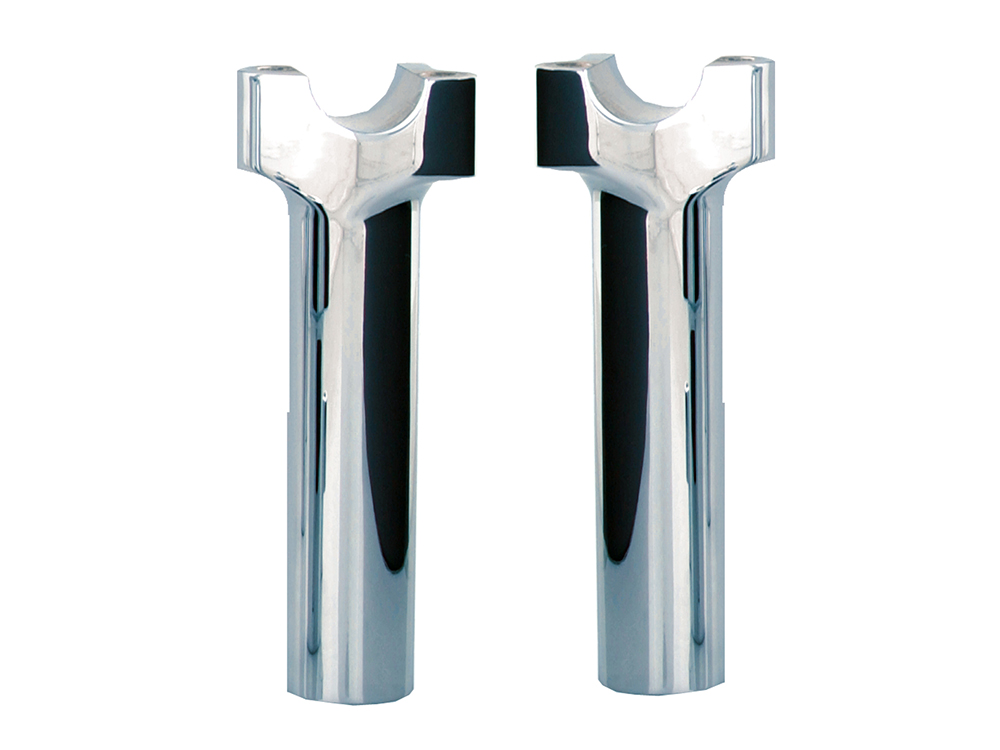 6in. Tall Risers with 1-1/4in. Thick Base – Chrome. Fits 1in. Handlebar.