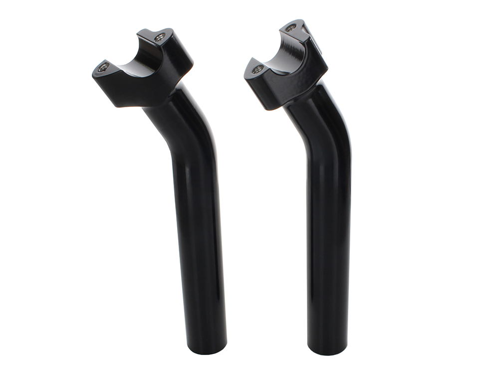 9-1/2in. Pullback Risers with 1-1/4in. Thick Base - Gloss Black. Fits 1in. Handlebar.