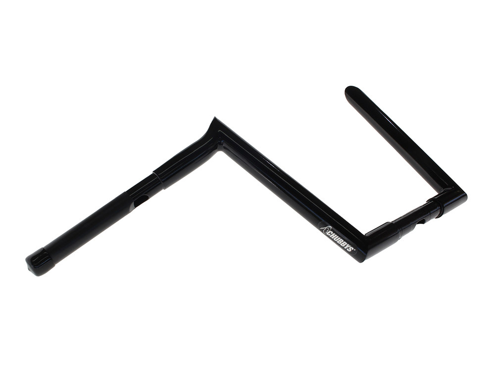 10in. x 1-1/4in. Chubby Hooked Ape Hanger Handlebars - Gloss Black.