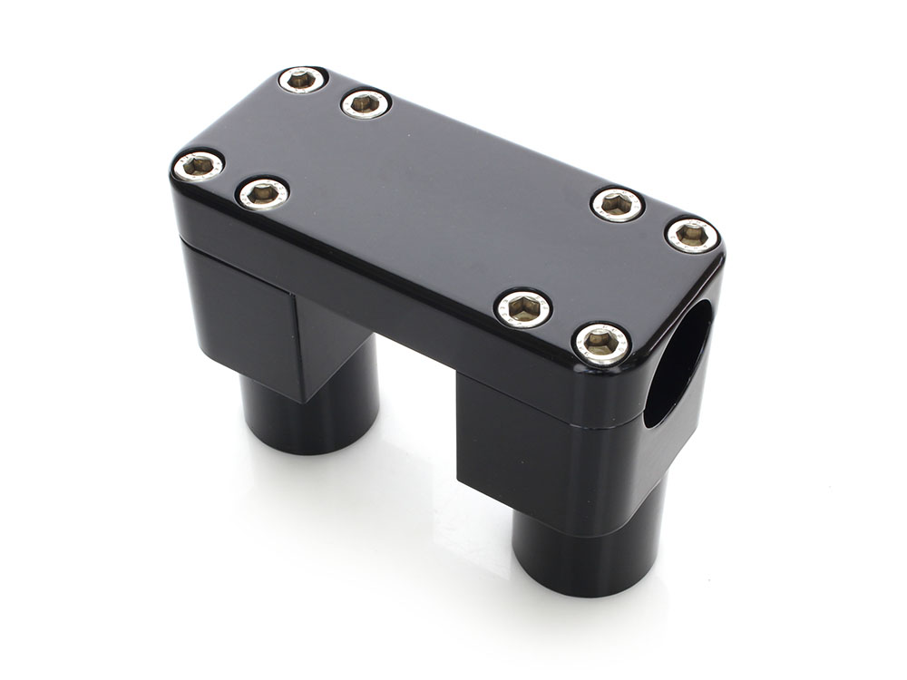 3in. Tall Savage Risers with Top Clamp – Gloss Black. Fits 1-1/4in. Handlebar.