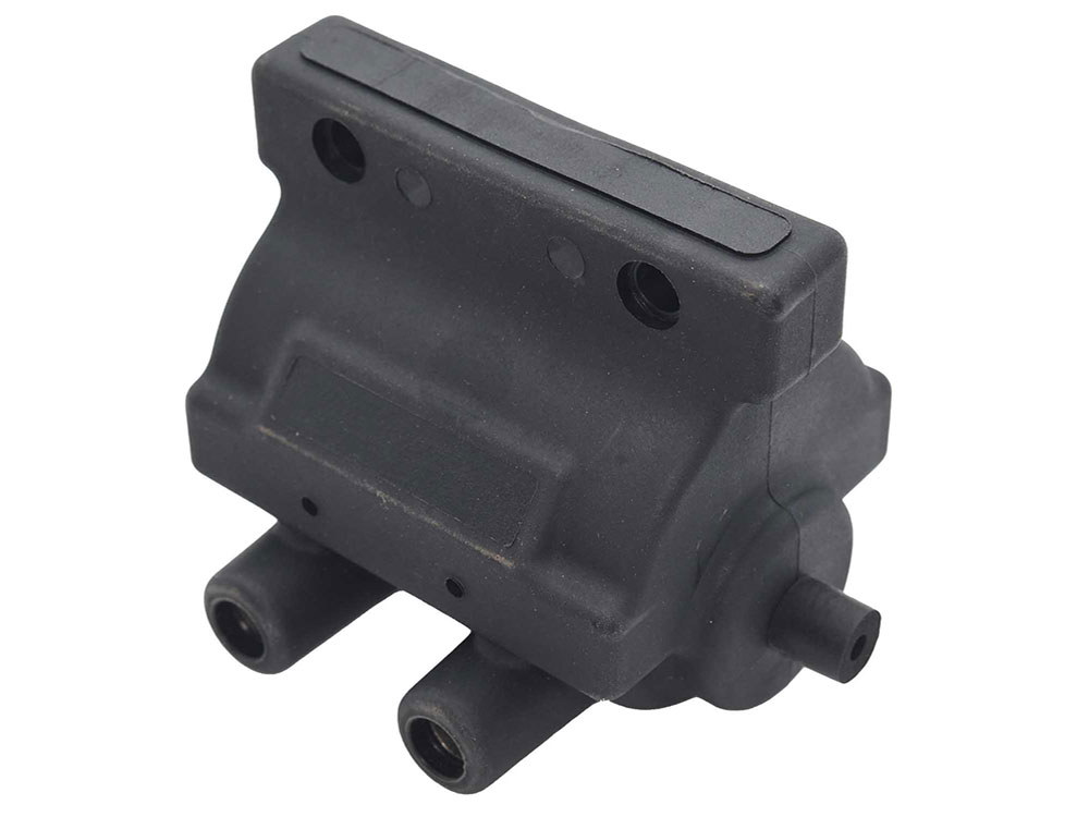 Ignition Coil - Black. Fits Big Twin & Sportster 1965-1998 with Points.