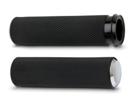 Knurled Fusion Handgrips - Chrome. Fits H-D 2008up with Throttle-by-Wire. 
