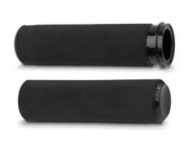 Knurled Fusion Handgrips - Black. Fits H-D 2008up with Throttle-by-Wire. 