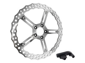 15in. Left Hand Front Jagged Big Brake Disc Rotor - Stainless Centre. Fits Softail 2000-2014 & Dyna 2000-2005. 