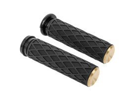 Diamond Handgrips - Brass. Fits H-D 2008up with Throttle-by-Wire. 