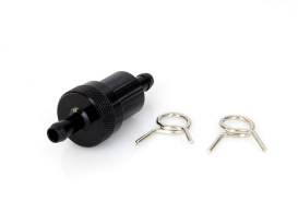 Short Inline Fuel Filter with 5/16in. Hose Fitting - Black. 