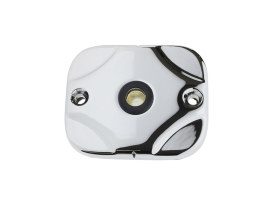 Front Master Cylinder Cap with Sight Glass - Chrome. Fits Big Twin & Sportster 1996-2005. 