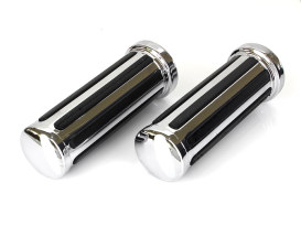 Rail Style Handgrips - Chrome. Fits H-D with Throttle Cable. 