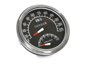 5in. KPH 1968-1984 Style Speedometer with Tachometer. Fits most Models with 5in. Fat Bob Dash. 