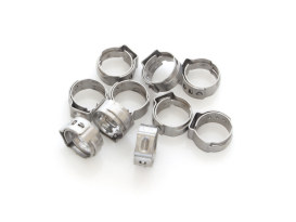 Stepless Ear Clamps - Pack 10. Size range is 10.8 to 13.3 mm 