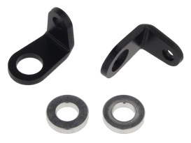 Micro Bullet Front Turn Signal Mounting Brackets - 'L' Bend - Black. 