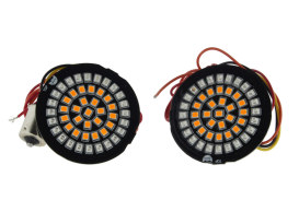Genesis 4 LED Front Turn Signal Inserts. Amber Turn, Red Run/Brake. Fits most 2002up Models. 