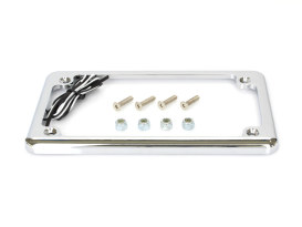 Flat Low Profile Number Plate Frame with LED Illumination - Chrome. 