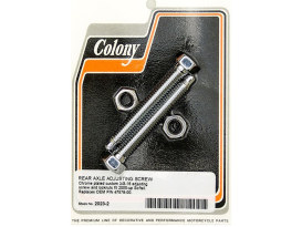 Rear Axle Adjusting Kit with Dome Adjuster Bolts & Nuts - Chrome. FitsSoftail 2000-2007. 