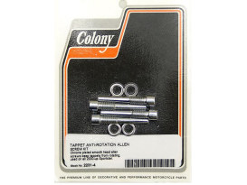 Polished Allen Head Tappet Anti-Rotation Bolts - Chrome. Fits Sportster 2000-2021. 
