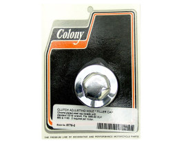 Primary Filler Cap and Clutch Adjusting Hole Cap - Chrome. Fits XLH 1985-1990. 