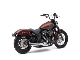 El Diablo 2-into-1 Exhaust - Chrome with Black End Cap. Fits Deluxe, Softail Slim, Street Bob & Low Rider 2018up & Standard 2020up. 