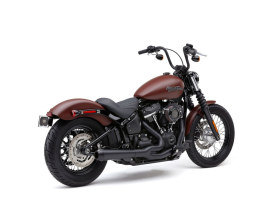 El Diablo 2-into-1 Exhaust - Black with Black End Cap. Fits Deluxe, Softail Slim, Street Bob & Low Rider 2018up & Standard 2020up. 
