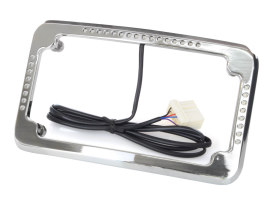 Curved Slick Signal Run, Turn, Brake & Number Plate Frame - Chrome. Fits Softail 1999-2010, FXD 1999-2017 & Sportster 1999-2021. 