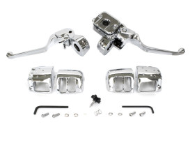 Handlebar Control Kit - Chrome. Fits Big Twin 1996-2010 & Sportster 1996-2003 with Single Disc Front Brake. 