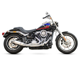 Bob Cat 2-into-1 Exhaust - Chrome with Aluminium Sleeve Muffler. Fits Softail 2018up Non-240 Tyre Models. 