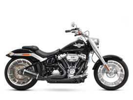 Bob Cat 2-into-1 Exhaust - Black with Black Satin Sleeve Muffler. Fits Breakout & Fat Boy 2018up & FXDR 2019up. 