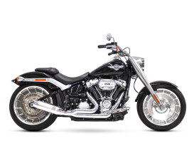 Bob Cat 2-into-1 Exhaust - Chrome with Aluminium Sleeve Muffler. Fits Breakout & Fat Boy 2018up & FXDR 2019up. 