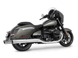 4.5in. Two-Step Slip-On Mufflers - Chrome with Chrome Combat Fluted Tips. Fits BMW R-18 B & R18 Transcontinental 2022up. 