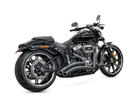 Sharp Curve Radius Exhaust - Black with Black End Caps. Fits Softail 2018up. 
