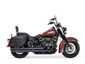 Independence Long Exhaust - Black with Black End Caps. Fits Softail 2018up. 