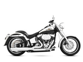 Union 2-into-1 Exhaust with Chrome Finish & Chrome Billet End Cap. Fits Softail with Non-240 Tyre 2018up. 