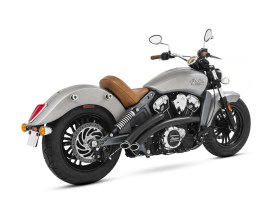 Radical Radius Exhaust - Black with Black End Caps. Fits Indian Scout 2015up. 