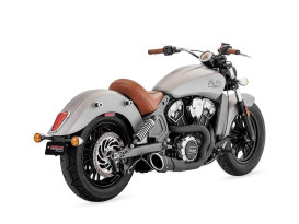 Combat 2-into-1 Exhaust - Black with Black End Cap. Fits Indian Scout 2015up. 