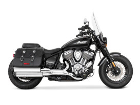 3.25in. Slip-On Mufflers - Chrome with Black Racing End Caps. Fits Indian Cruiser 2021up. 