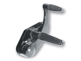Extended Length Forward Controls with Folding Rubber Inlay Pegs - Black. Fits Softail 2000-2017. 