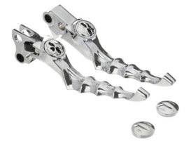 Zombie Levers - Chrome. Fits Softail 1996-2014, Dyna 1996-2017, Touring 1996-2007 & Sportster 1996-2003 