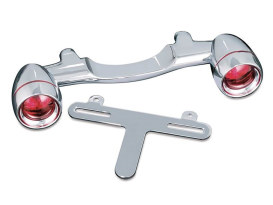 Rear Bullet Turn Signal Bar with Red Lens - Chrome. Fits Touring 1991-2013 & FL Softail 1986-2017 