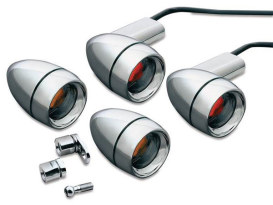 Late Style Bullet Turn Signal Kit - Chrome. Fits FXST & FLSTF 2000-2007. 