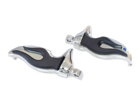 Flame Footpegs with Male Mount - Chrome. 